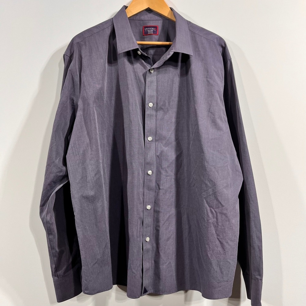 UNTUCKit Mens Button Down Shirt Blue Work Classic Office Career Size XXXL‎